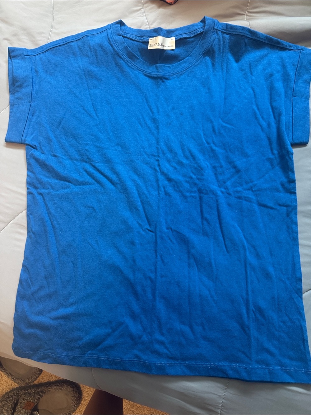 Zenana Outfitters Blue Short Sleeve Tee